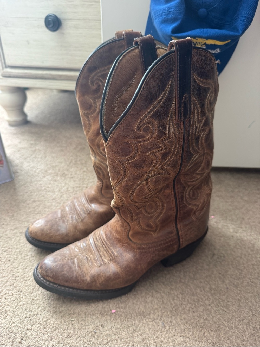 Laredo Brown Women's Western Lace-Up Cowboy Boots